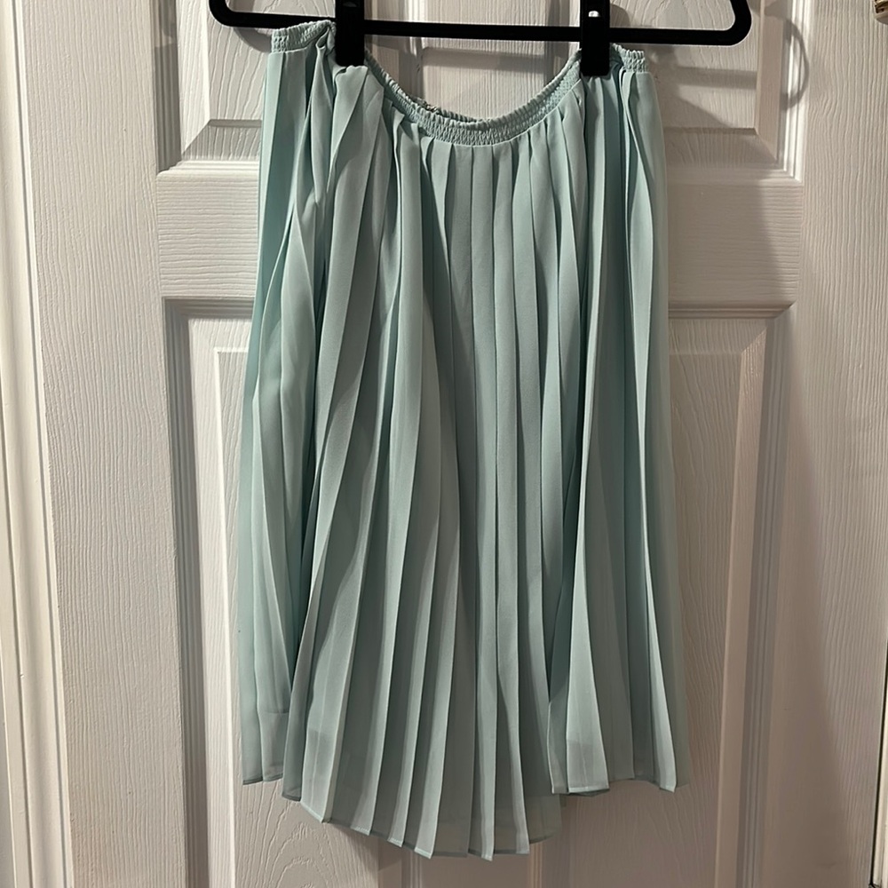 J. Crew mint Pleated Skirt
